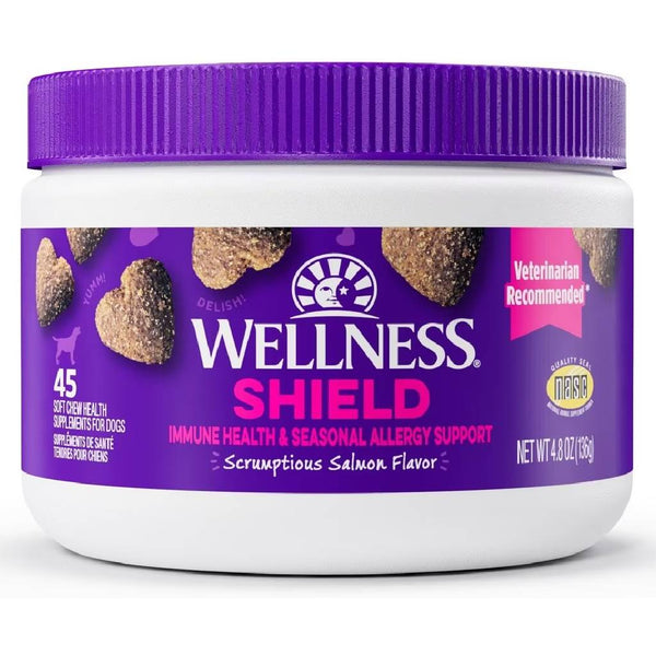 Wellness Shield Immune Health & Seasonal Allergy Support Supplement for Dogs (45 soft chews)