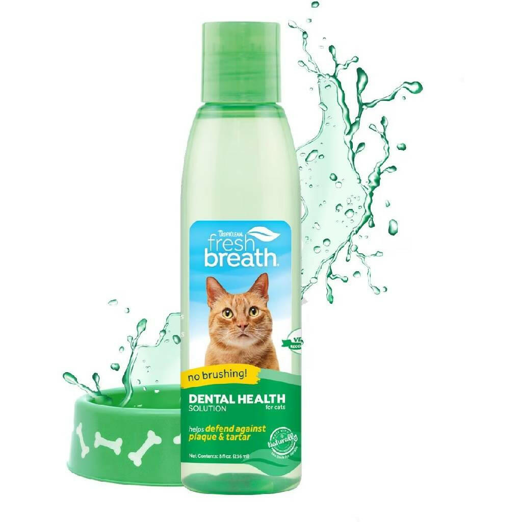 TropiClean Fresh Breath Dental Health Solution for Cats (8 oz)