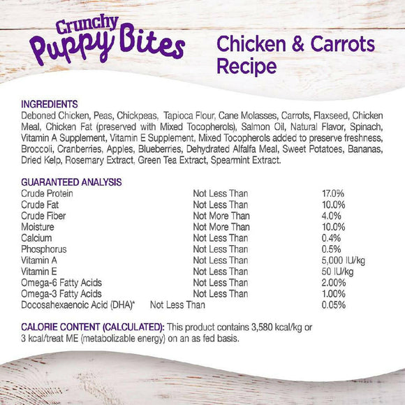 Wellness Crunchy Puppy Bites Chicken & Carrot Recipe Grain-Free Dog Treats (6 oz)