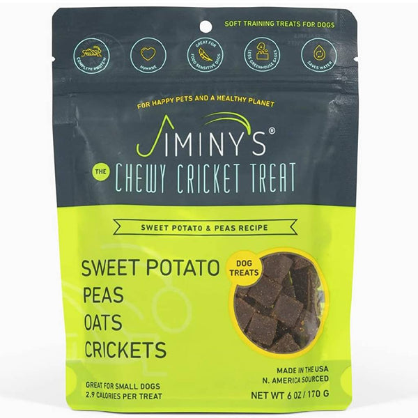 Jiminy's Cricket Sweet Potato & Peas Chewy Training Treats For Dogs (6 oz)
