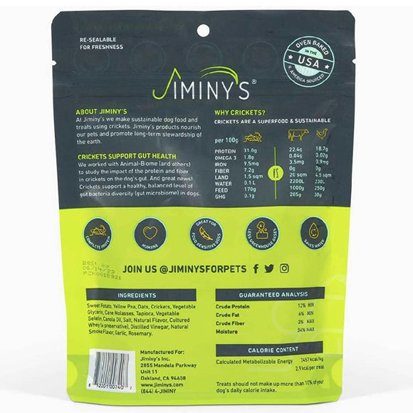 Jiminy's Cricket Sweet Potato & Peas Chewy Training Treats For Dogs (6 oz)