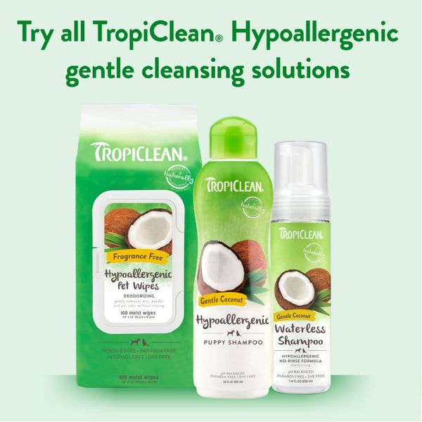 Tropiclean Hypoallergenic Wipes for Dogs & Cats (100 ct)
