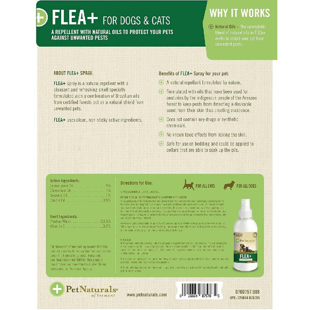 Pet Naturals Flea + Tick Spray For Dogs & Cats (8 oz)