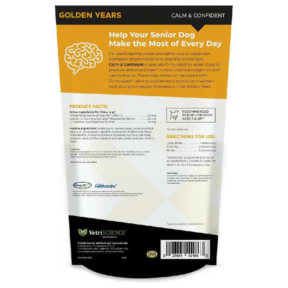 backside of golden years dog supplement