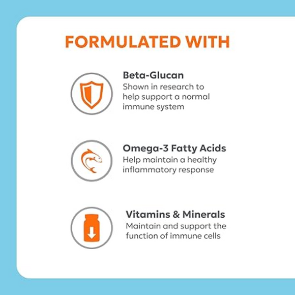 Nutramax Imuquin Immune Support Chewable Tablets for Dogs - Formula with - beta-glucan; omega-3 fatty acids; vitamins & minerals