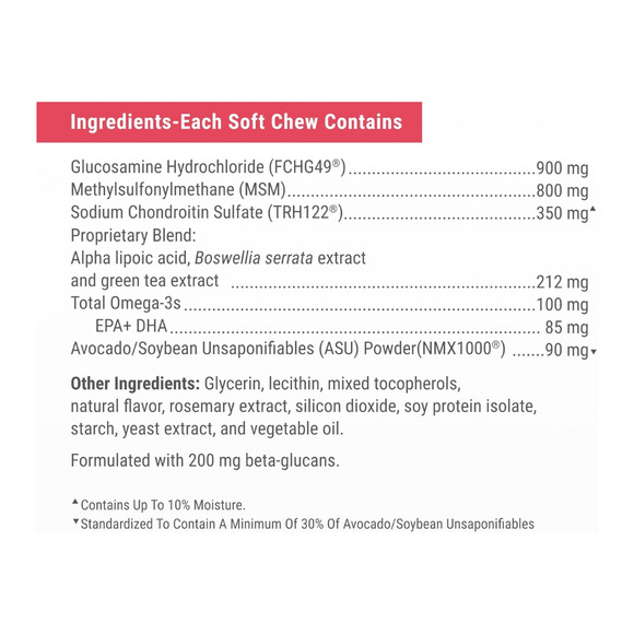 Nutramax Dasuquin Joint Health Soft Chews for Senior Dogs - Each Chew ingredients