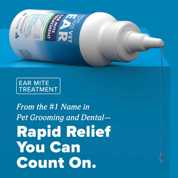 TropiClean HomeVet Ear Mite Treatment Drops for Dogs & Cats - Rapid relief