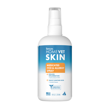TropiClean HomeVet Skin Medicated Itch & Allergy Spray for Pets - 8 fl oz