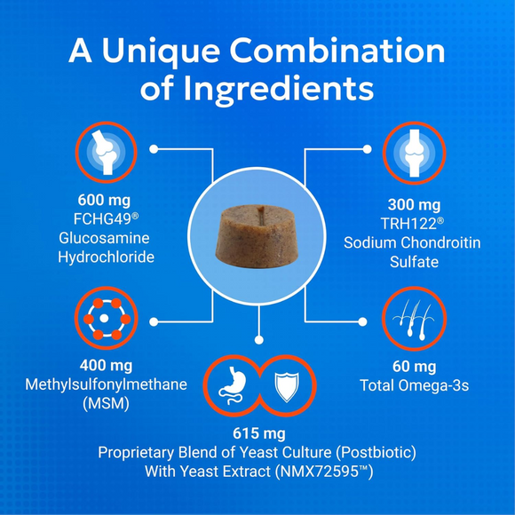 Nutramax Cosequin Joint Health Supplement Soft Chews for Dogs - combination of ingredients
