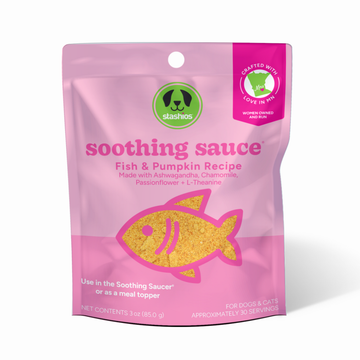 Stashios Soothing Sauce Calming Bone Broth Mix for Dogs & Cats - Fish & Pumpkin Bone Broth