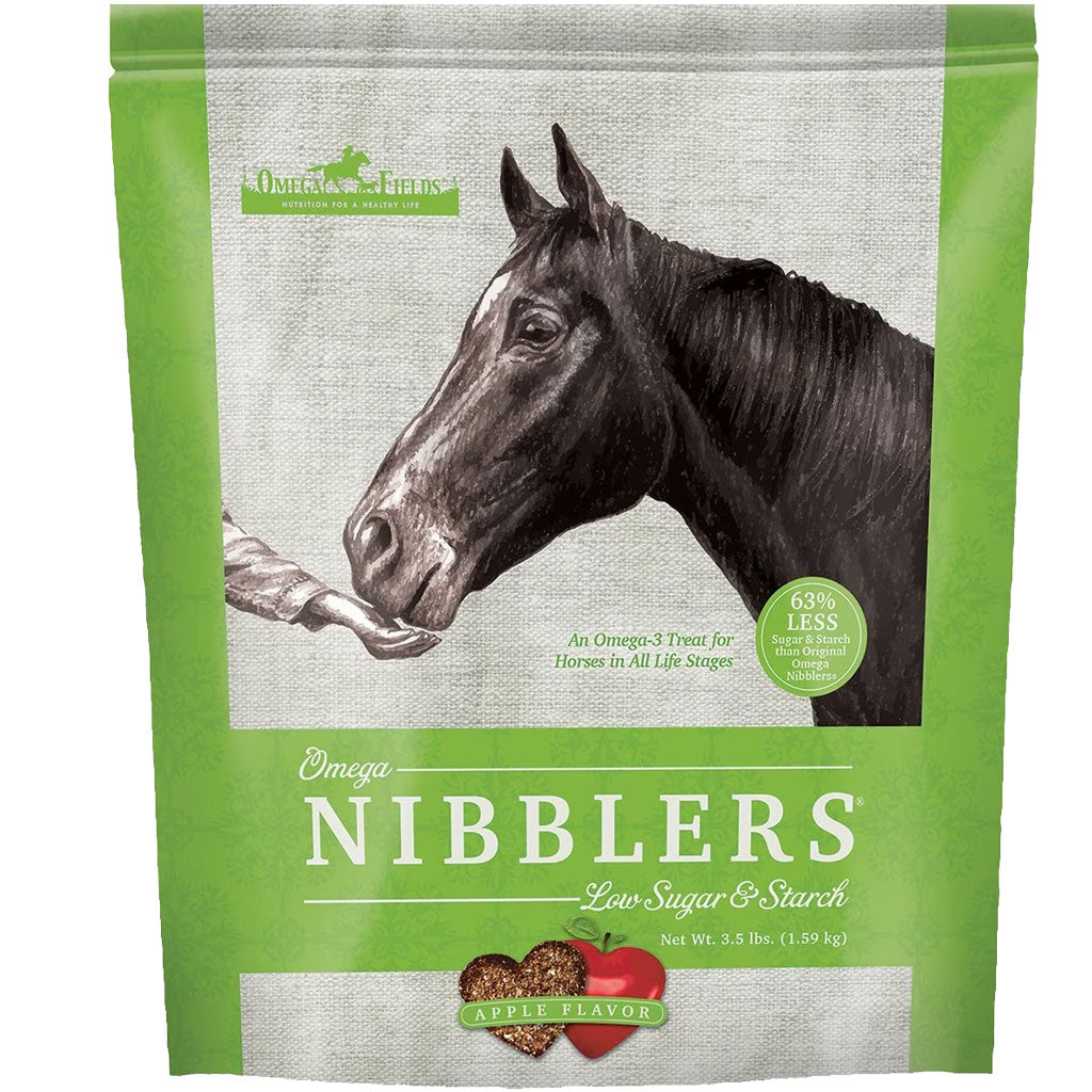 Omega Fields Nibblers Low Sugar & Starch Apple Flavor Treats for Horses