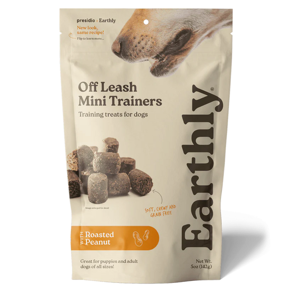 Earthly Off Leash Mini Trainers Roasted Peanut Recipe Dog Treats (5 oz)