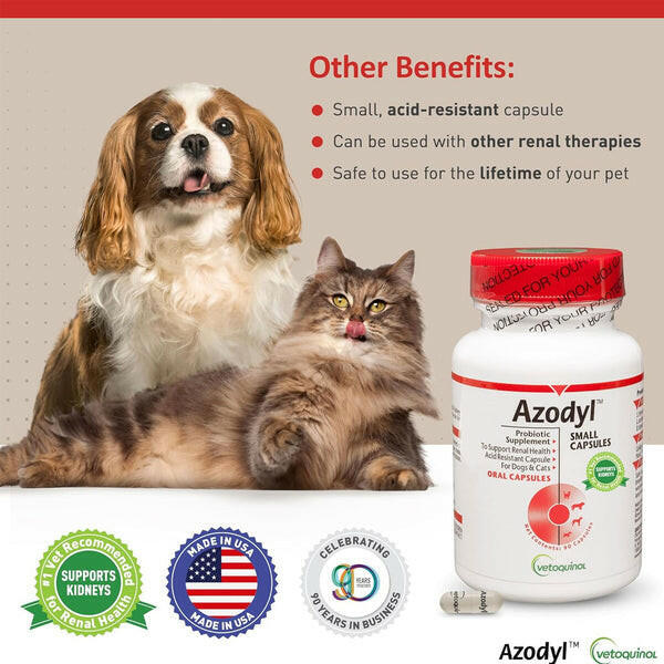 Azodyl Small Capsules - Renal Support Supplement for Cats and Dogs Dog Supplements & Vitamins.