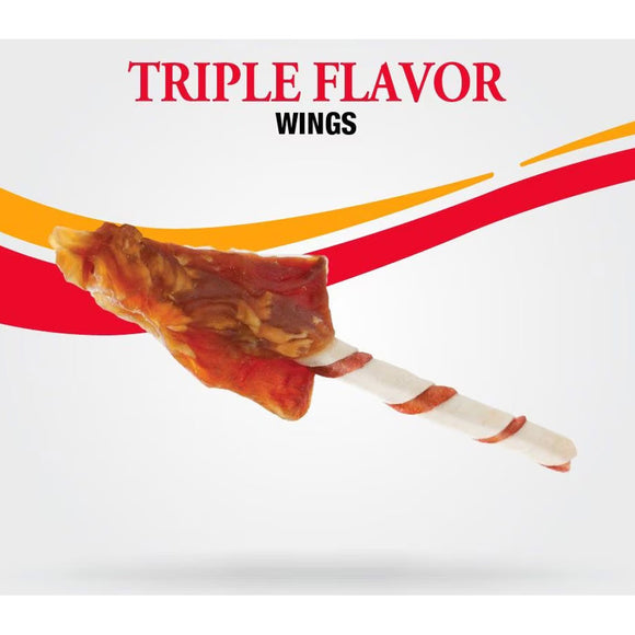 Good 'N' Fun Triple Flavor Wings Dog Treats, Beef, Pork & Chicken