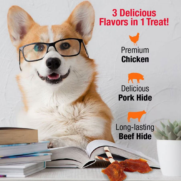 Good 'N' Fun Triple Flavor Wings Dog Treats, Beef, Pork & Chicken