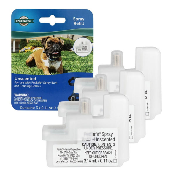 PetSafe Unscented Replacement Spray Cartridges for Spray Dog Bark & Training Collar, 3 count