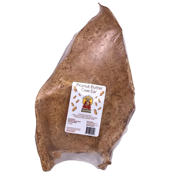 Barking Buddha Peanut Butter Cow Ears Dog Chew, 1-count