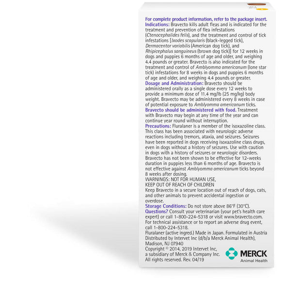 Bravecto Chews for Dogs 4.4-9.9 lbs