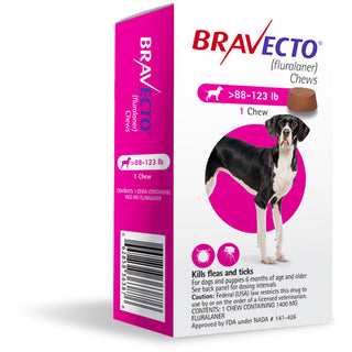 Bravecto for Dogs 88-123 lbs, 1 Chew, 12-weeks