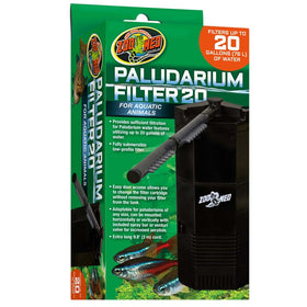 Zoo Med Paludarium Filter 20 packaging with filter on a white background
