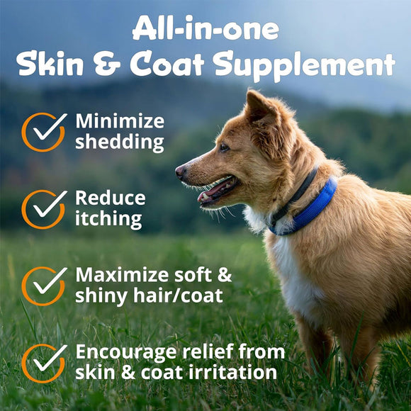 PeakTails Dematrix Skin & Coat Chewable Tablets for Dogs