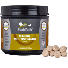 PeakTails Senior MultiVitamin Chewable Tablets for Dogs, 150 count