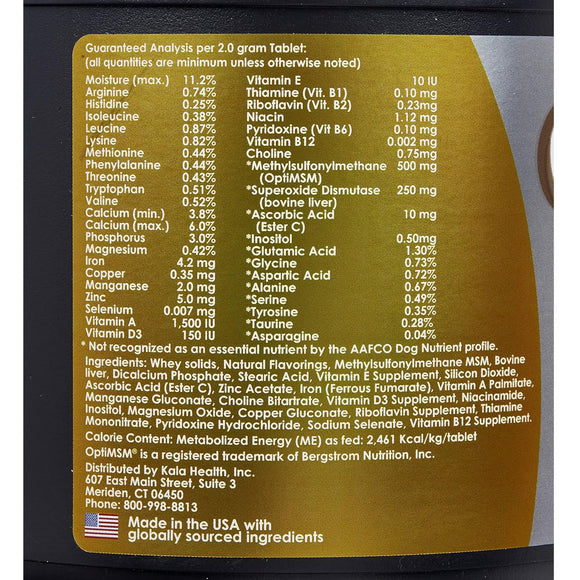 PeakTails Senior MultiVitamin Chewable Tablets for Dogs