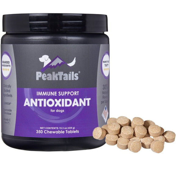 PeakTails Immune Support Antioxidant Chewable Tablets for Dogs, 350 count