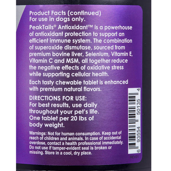 PeakTails Immune Support Antioxidant Chewable Tablets for Dogs
