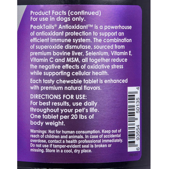 PeakTails Immune Support Antioxidant Chewable Tablets for Dogs