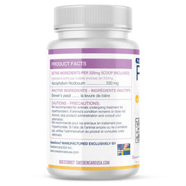 Supplement bottle with label on a white background