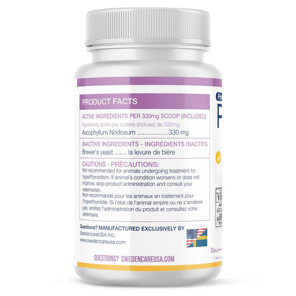 Supplement bottle with label on a white background