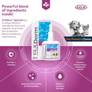 CLX Derm Spot Gel packaging with product details and branding on a pink background