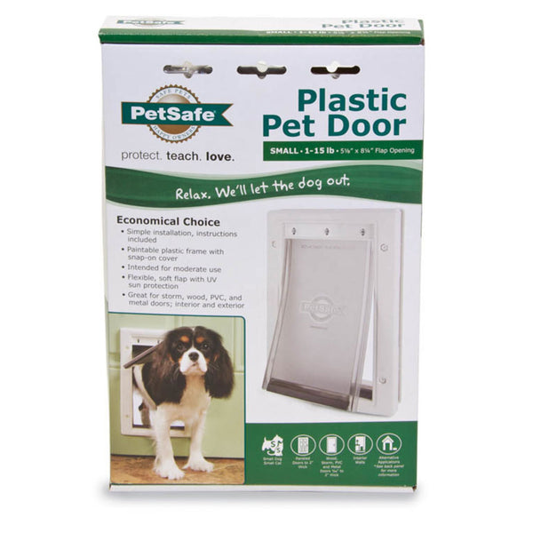 PetSafe Plastic Pet Door for Dogs & Cats, White, Small