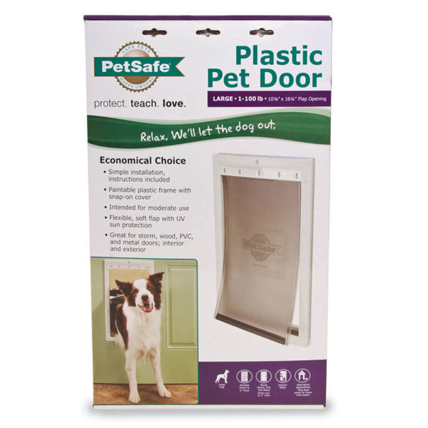 PetSafe Plastic Pet Door for Dogs & Cats, White, Large