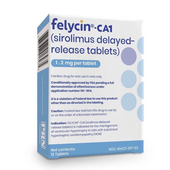 Felycin-CA1 (Sirolimus Delayed-Release) Tablets for Cats, 12 tablets