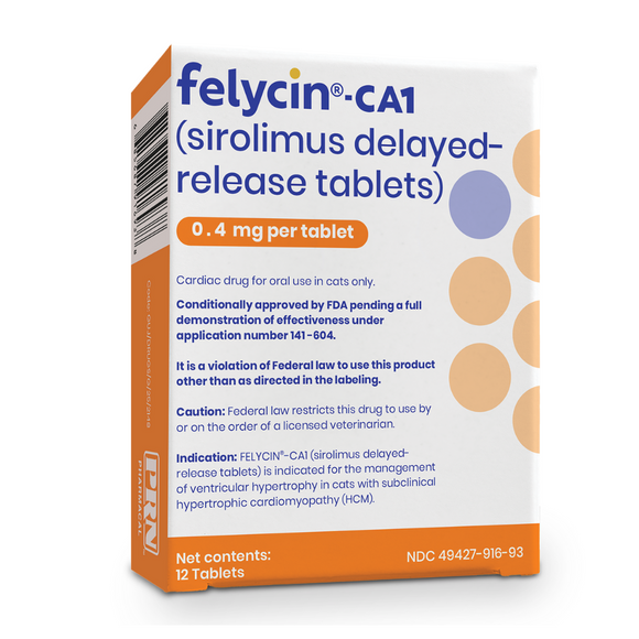 Felycin-CA1 (Sirolimus Delayed-Release) Tablets for Cats, 12 tablets