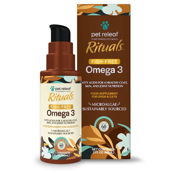 Pet Releaf Rituals Fish-Free Omega-3 Food Supplement for Dogs & Cats, 2-oz