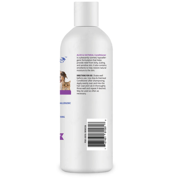 Dog shampoo bottle with label on a white background