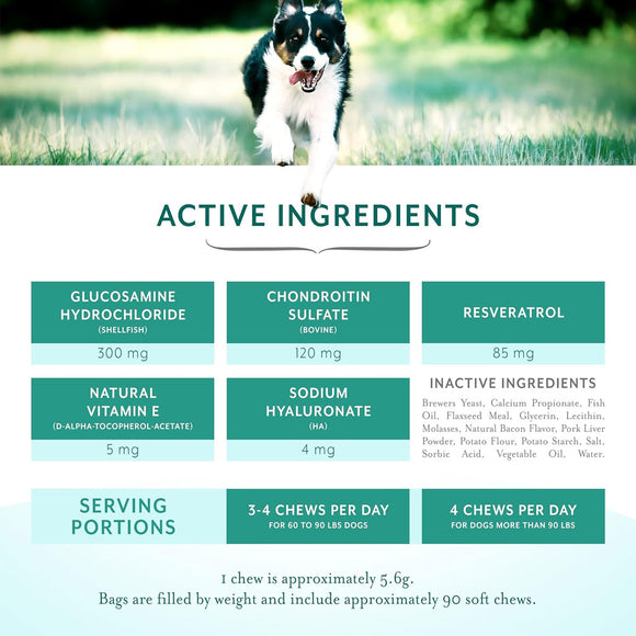 Petthrive Soft Chews with Resveratrol Advance Joint Care for Dogs