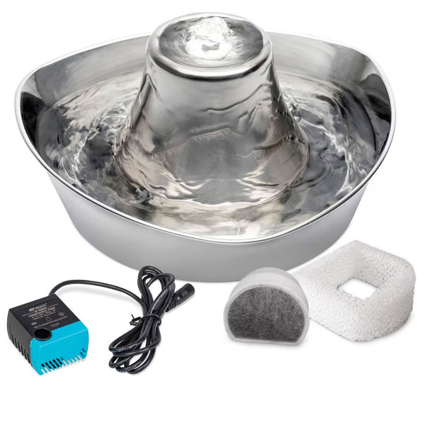 PetSafe Seaside Stainless Steel Water Fountain, 60-oz