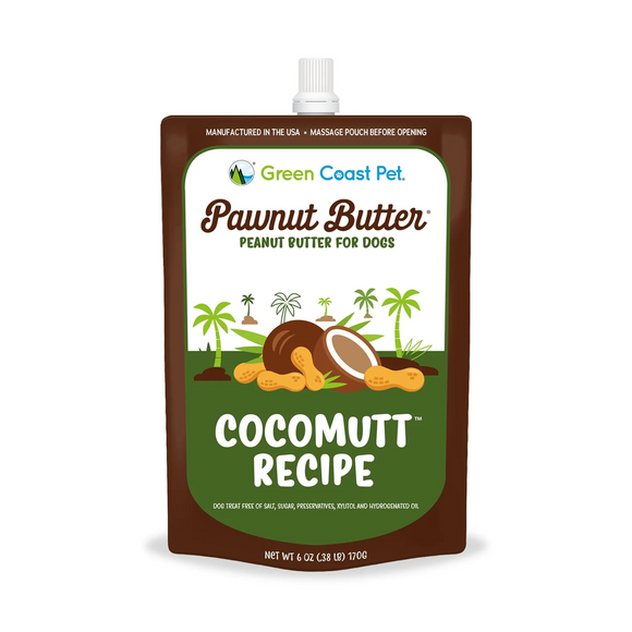 Green Coast Pet Pawnut Butter CocoMutt Peanut Butter with Coconut for Dogs - 6-oz pouch - Treats 2