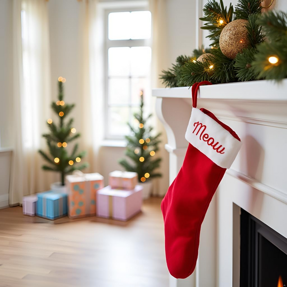 Pearhead Meow Christmas Stocking For Cats & Kittens