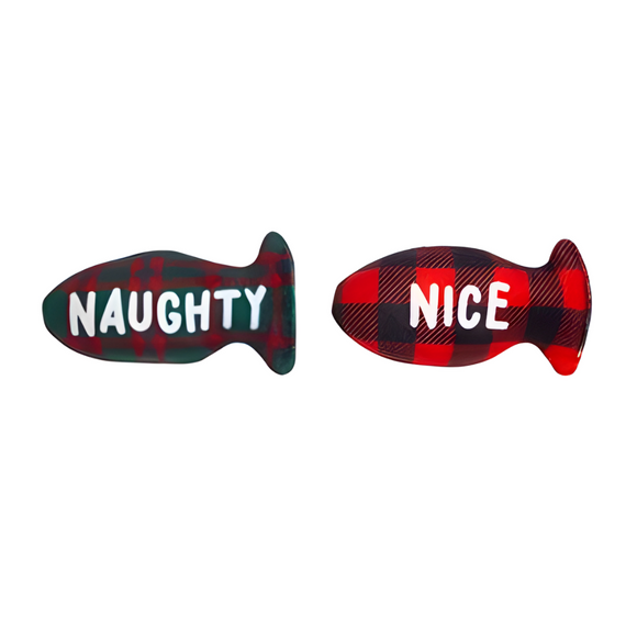 Pearhead Naughty Or Nice Holiday Themed Cat Toy Set with Catnip