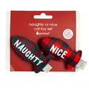 Pearhead Naughty Or Nice Holiday Themed Cat Toy Set with Catnip-1
