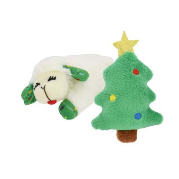 Multipet Holiday Lamb Chop Cat Toy, Assorted Designs (2 Pk)