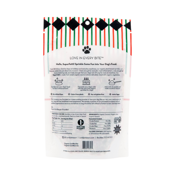 Lord Jameson Holiday SuperFetti Organic Superfood Sprinkles (3oz)