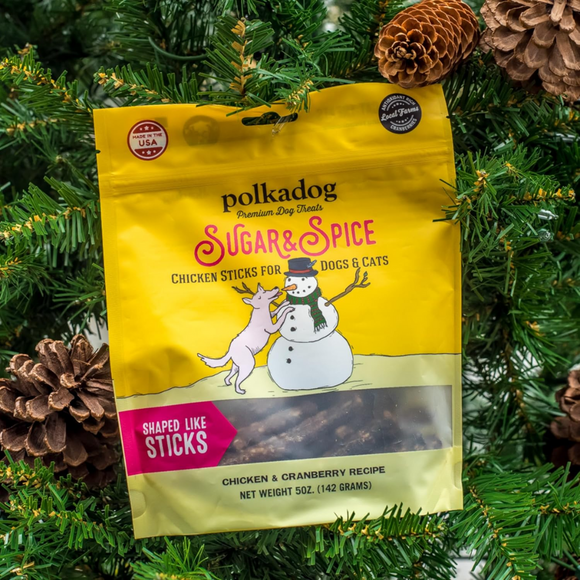 Polkadog Holiday Sugar & Spice Chicken & Cranberry Dog Treats (5 oz)