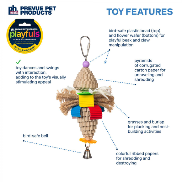 Pervue Pet Playfuls Mr. Mustache Bird Toy