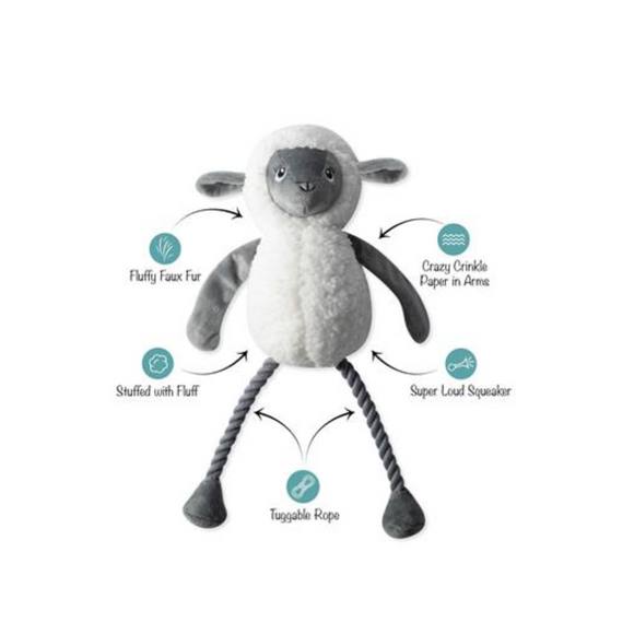 PetShop by Fringe Studio Little Lamby Plush Dog Toy